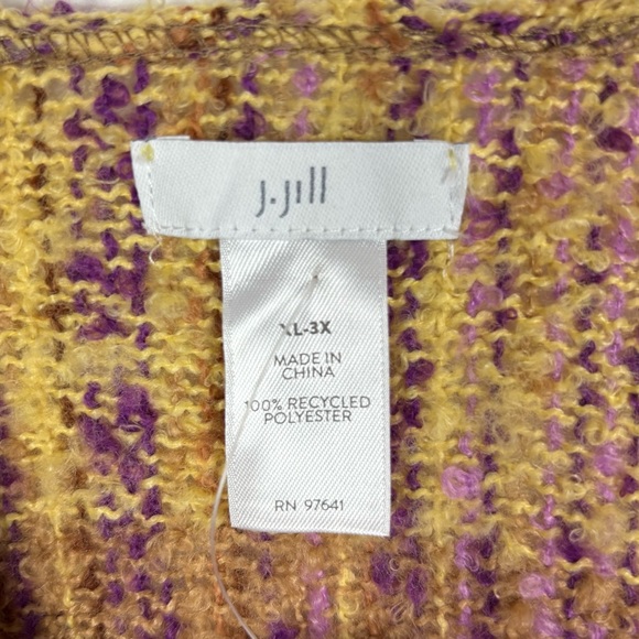 J. Jill Poncho Shawl Fringe Open Front Size XL-3X - Picture 3 of 6
